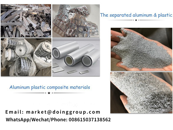 What equipment can be used for separating aluminum from plastic?