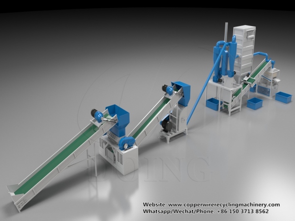 3D working video of copper aluminum radiator recycling machine