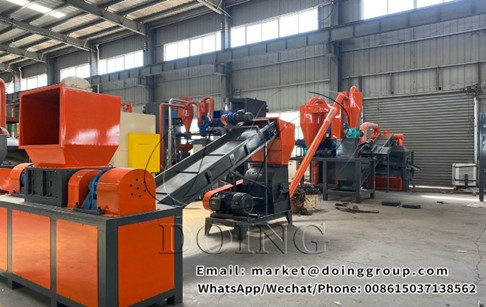 American customer purchased shredder and crusher of radiator recycling separator from Henan Doing Company