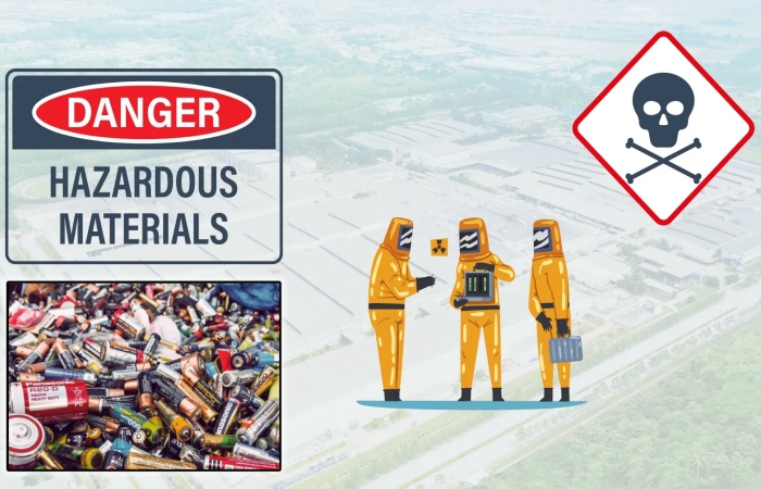 Used lithium batteries marked as hazardous materials